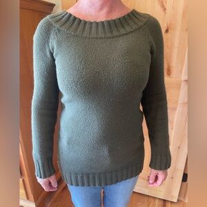 Ralph Lauren Olive Green Long Wide-neck Sweater